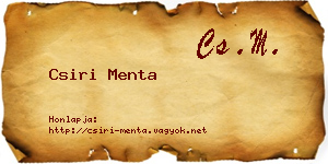 Csiri Menta névjegykártya